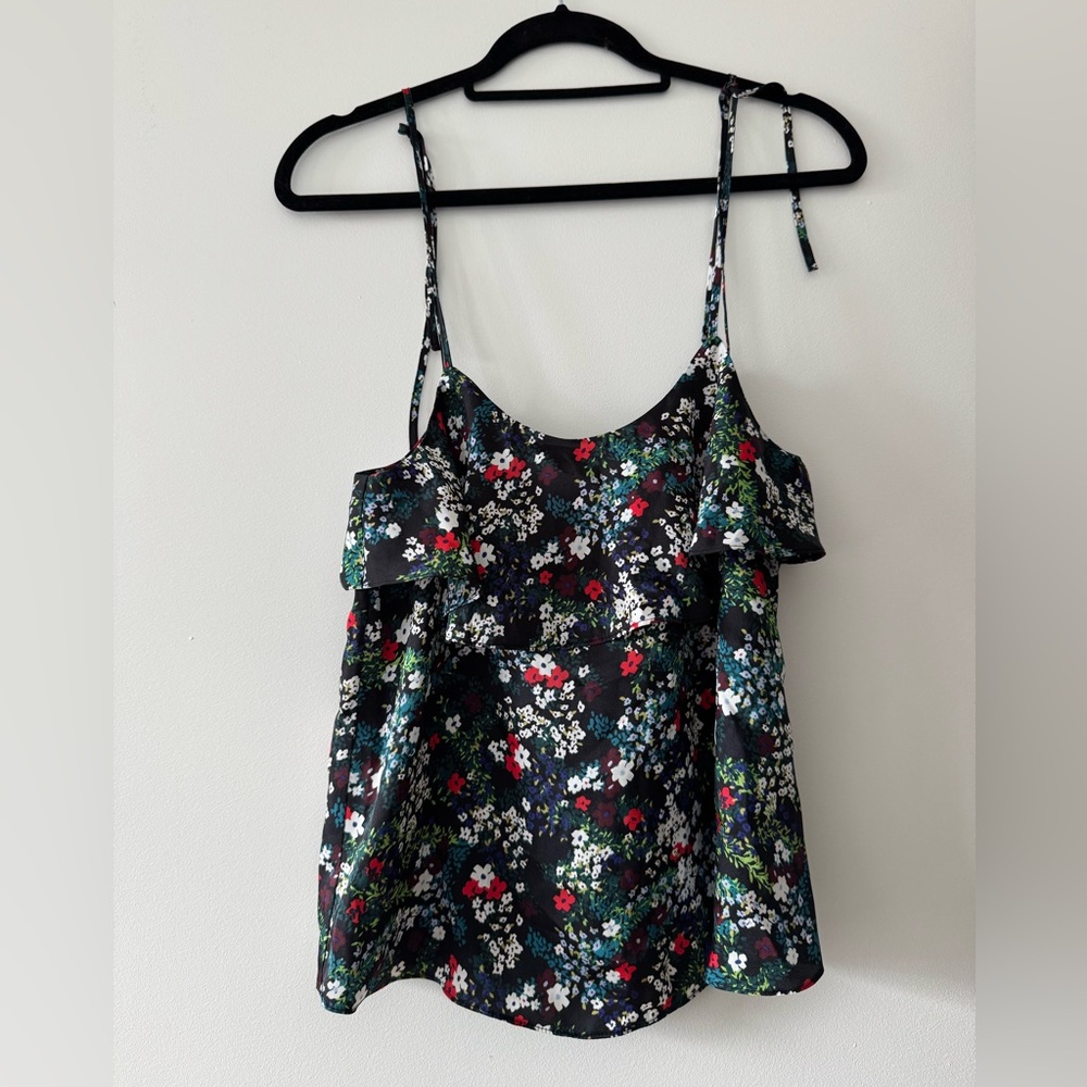 Rebecca Minkoff Black Floral Tie Cami